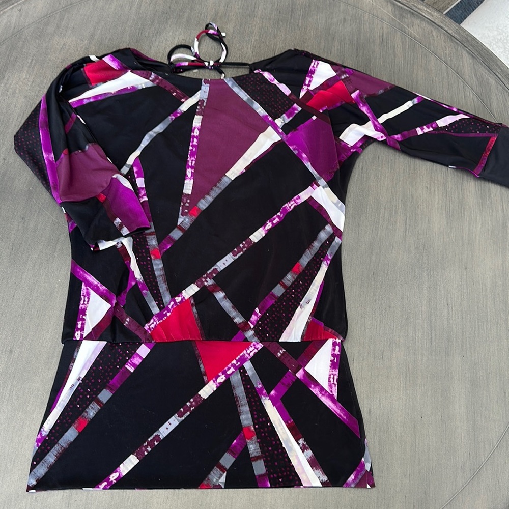 White House black market blouson tunic sz S